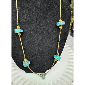Pauline Rader Gold Turquoise Necklace